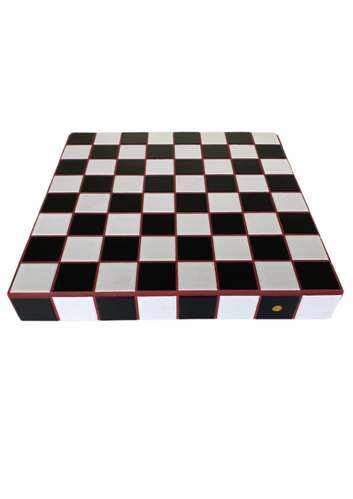Chess Board Matt Black & White with Bloody Red Grout