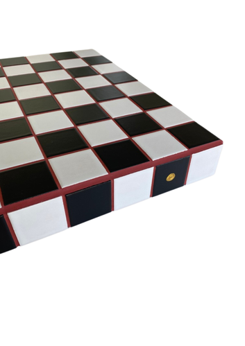 Chess Board Matt Black & White with Bloody Red Grout
