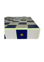 Chess Board Matt Indigo & Cream with Neon Yellow Grout