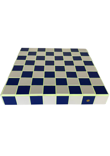 Chess Board Matt Indigo & Cream with Neon Yellow Grout