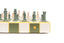 Chess Board Matt Nude & Olive Green with Yellow Grout