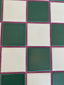 Chess Board Matt Forest Green & White with Eggplant Grout