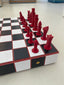 Chess Board Matt Black & White with Bloody Red Grout