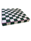 Chess Board Matt Forest Green & White with Eggplant Grout
